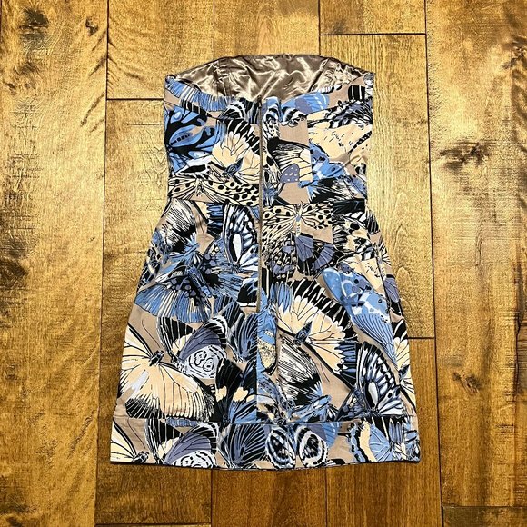 French Connection Mini Cotton Dress with Butterfly Details and Side Pockets - Picture 3 of 15